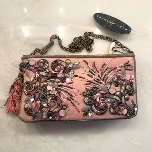 Mary Frances Pink and Silver Embellished Clutch